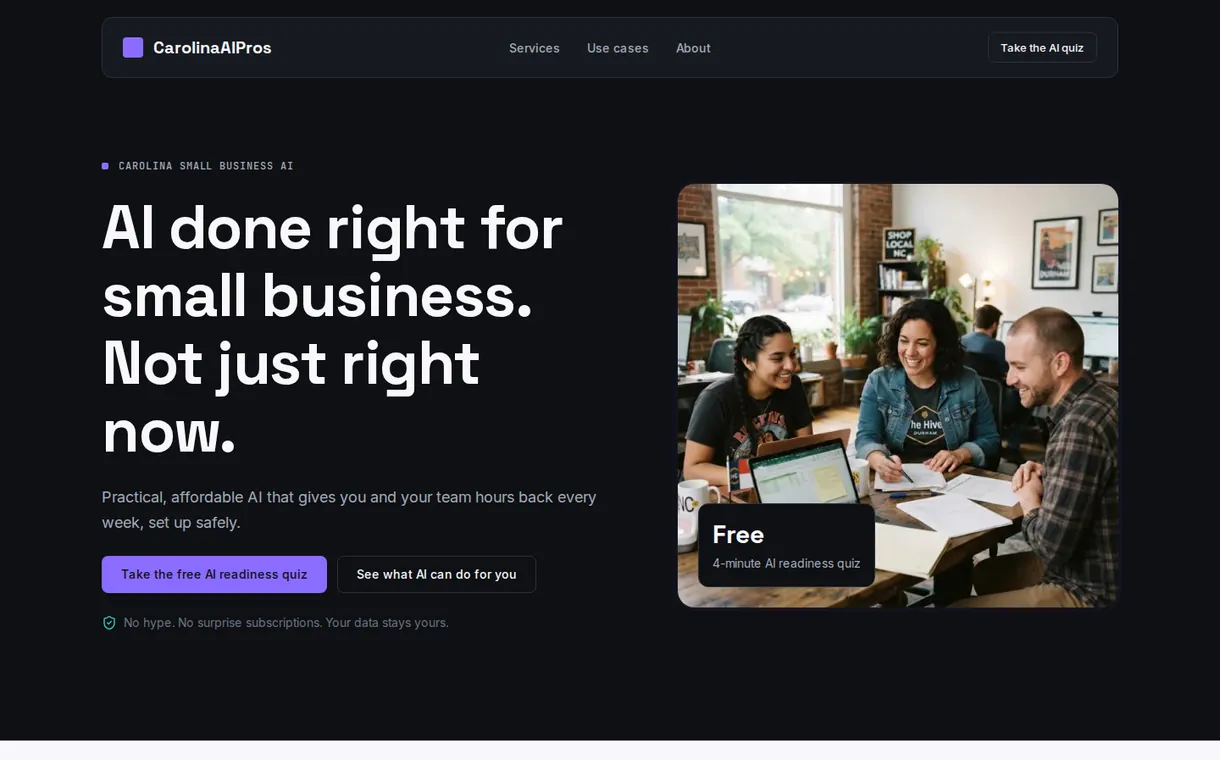 Carolina AI Pros homepage